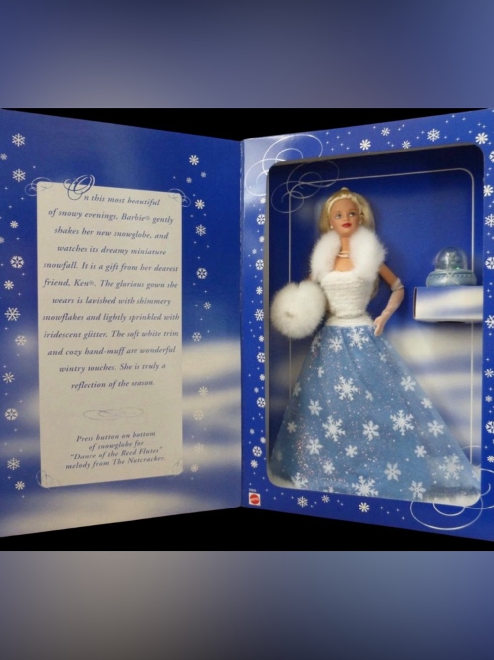 Barbie Blue Holiday Collector Box with Snowflake Design